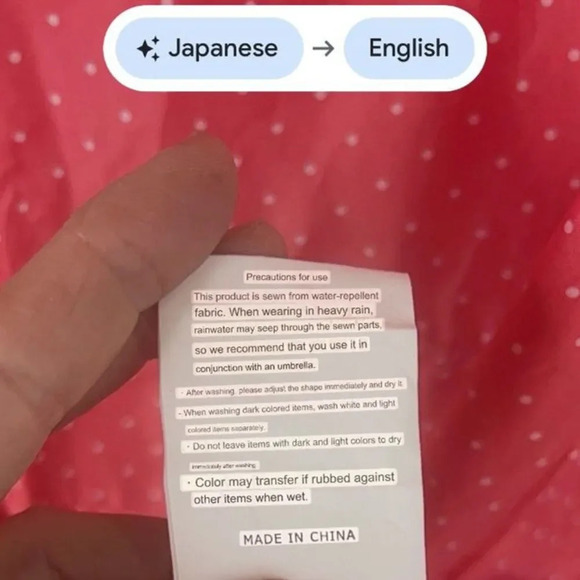 Oversized Long Rain Poncho Full Zip Polka Dot One Size - Picture 11 of 14